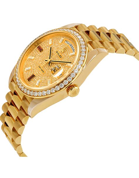 rolex gold diamond watch replica|rolex knockoff watches day date.